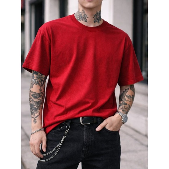 Supreme Other - Supreme Blank T-Shirt Mens Medium Red Short Sleeve Crewneck Made in USA‎ Cotton